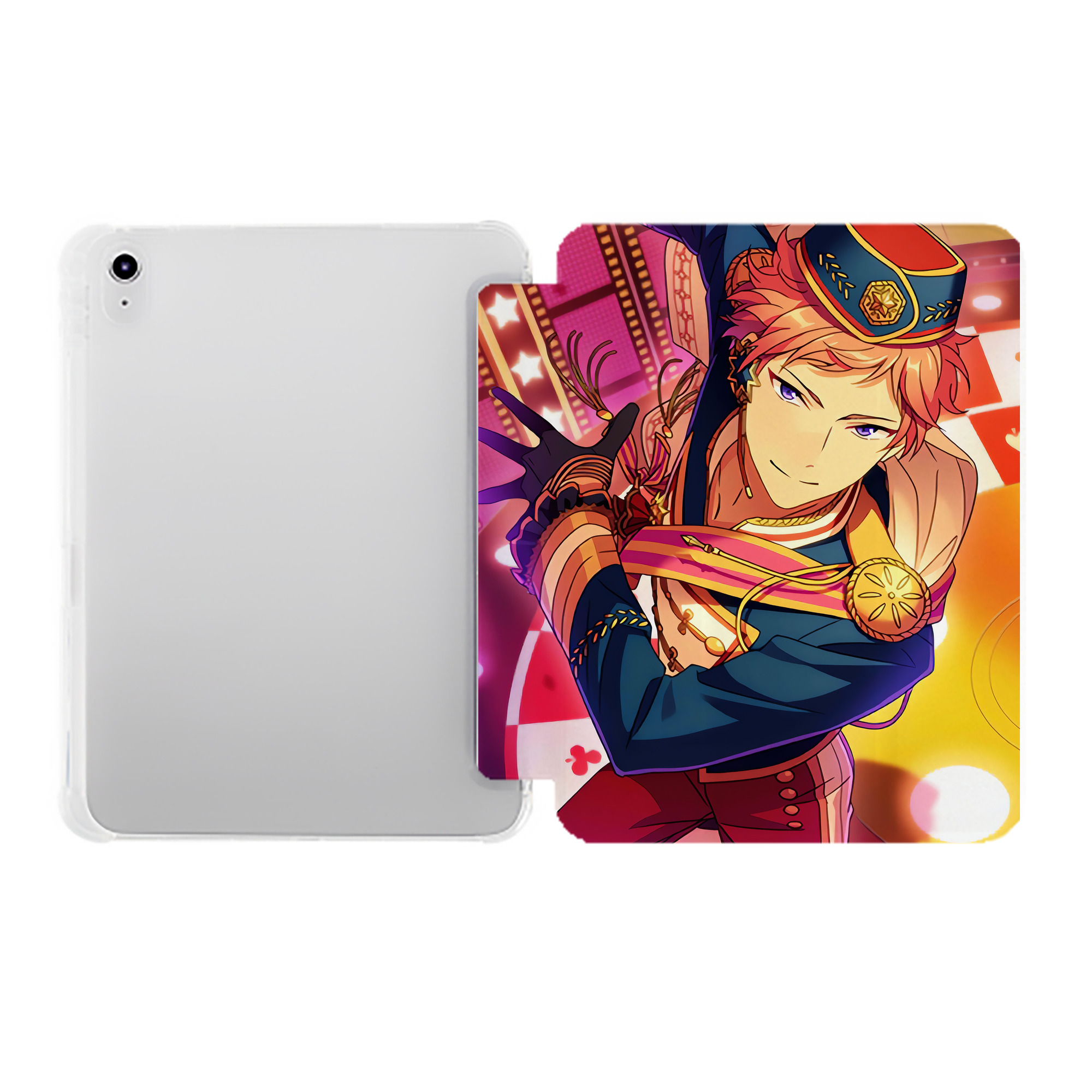 （画像用） あんさんぶるスターズ! Ensemble Stars IPad ケース ペン収納付き 三つ折りスタンド PUレザー×シリコン 対応機種9.5/10.5/10.9インチ
